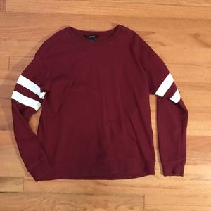 Maroon varsity style sweatshirt